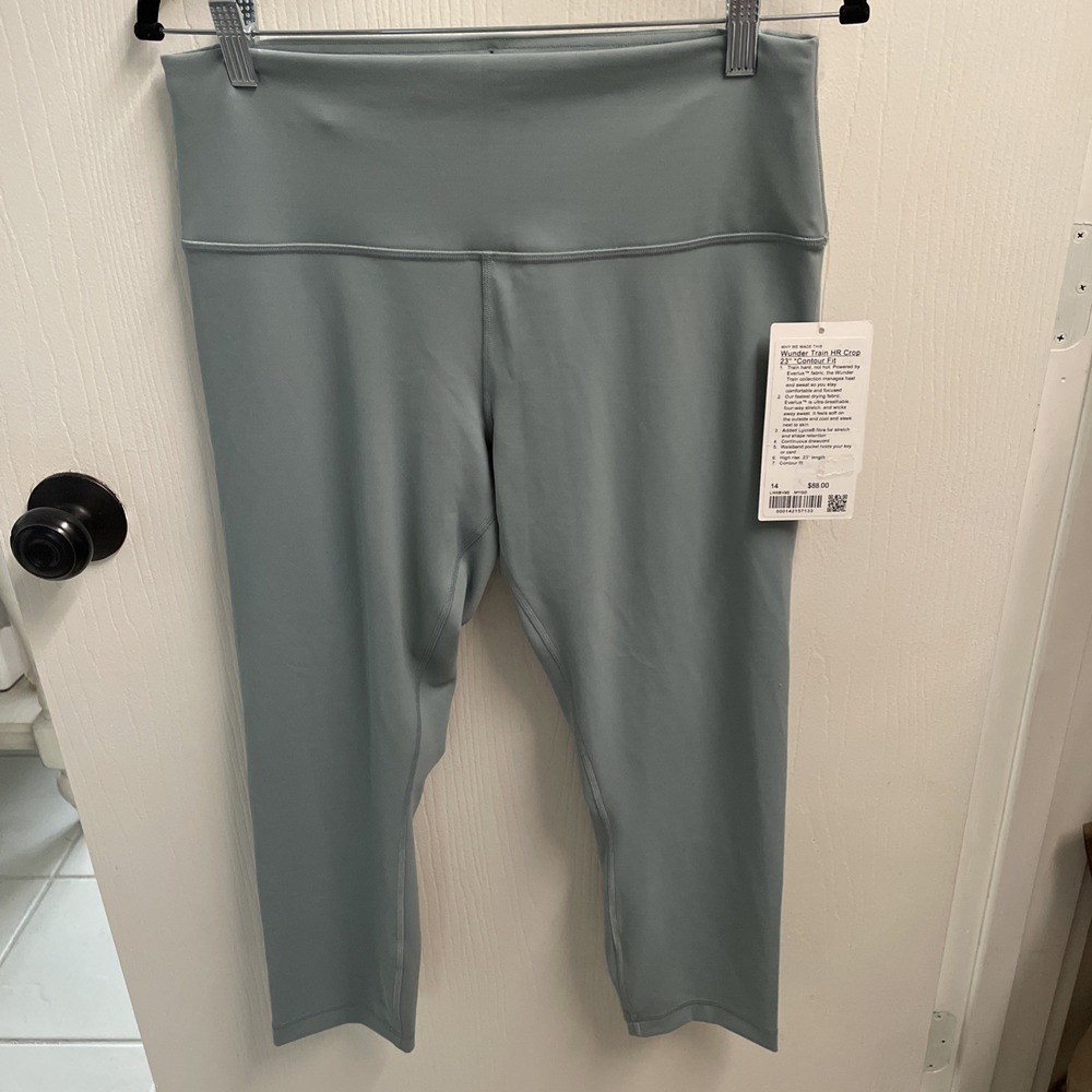 Lululemon Wunder Train HR Crop 23" Leggings Yoga Walking Activewear Size 14 New